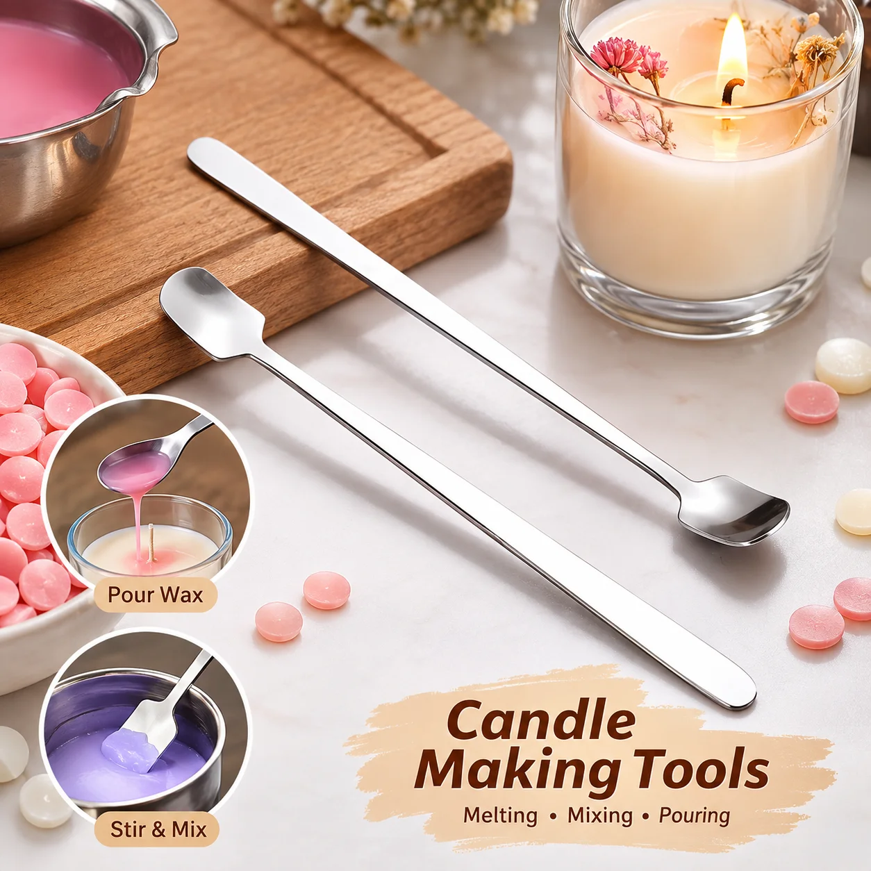 1/2PCS Stainless Steel Candle  - Candle Making Instructions recension och pris
