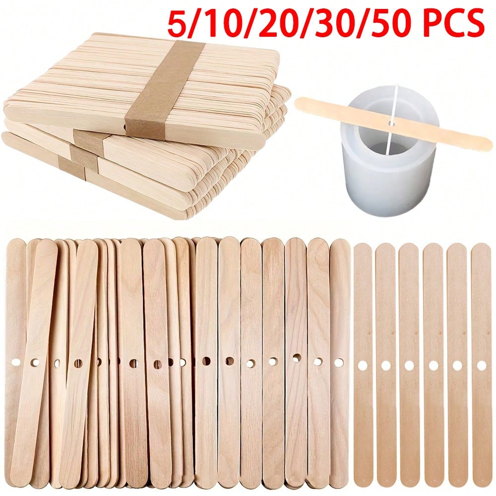 5/10/20/30/50pcs Wooden Candle - Candle Making Wicks recension och pris